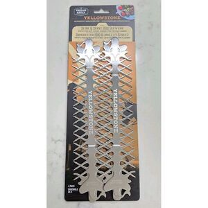 YELLOWSTONE Slide & Serve Stainless Steel Reusable BBQ Skewers (Set of‎ 4) NEW